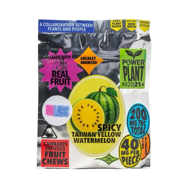 Powerplant By Superchill | 200mg Rosin Infused Fruit Chews | Spicy Taiwan Yellow Watermelon